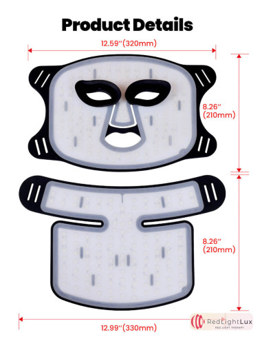 Masque pour le visage à la lumière rouge - Réduit les rides, rajeunit la peau